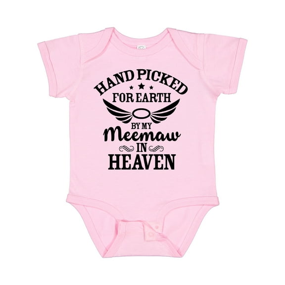 Inktastic Handpicked for Earth by My Meemaw in Heaven with Angel Wings Boys or Girls Baby Bodysuit