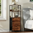thumbnail image 3 of Eunos 6 Tier Bookshelf with Drawers, 3 Removable Drawer Ladder Bookcase, Bedroom Study, Wood Grain Print, 3 of 7