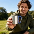 thumbnail image 6 of Stainless Steel Travel Mug with D-Ring Carabiner Hook Handle - Water Coffee Cup for Outdoor Camping, Carabiner Mug 10oz for Hiking & Travel, 6 of 8