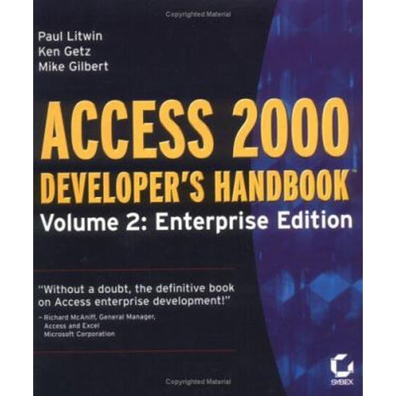 Pre-Owned Access 2000 Developer's Handbook, Volume 2: Enterprise Edition (Paperback) 0782123724 9780782123722