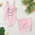 thumbnail image 5 of Jiueut Pink Axolotl Print Girls Swimsuit One-Piece Adjustable Straps Bathing Suit with Mesh Cover Ups Cut Out Swimwear Size 7-18 Years, 5 of 7
