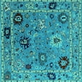 thumbnail image 1 of Ahgly Company Indoor Square Oriental Turquoise Blue Industrial Area Rugs, 5' Square, 1 of 4