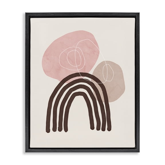 Stupell Industries Eclectic Fun Boho Rainbow Shapes Black Floating Frame Canvas Art, 25 x 31, by Nina Blue