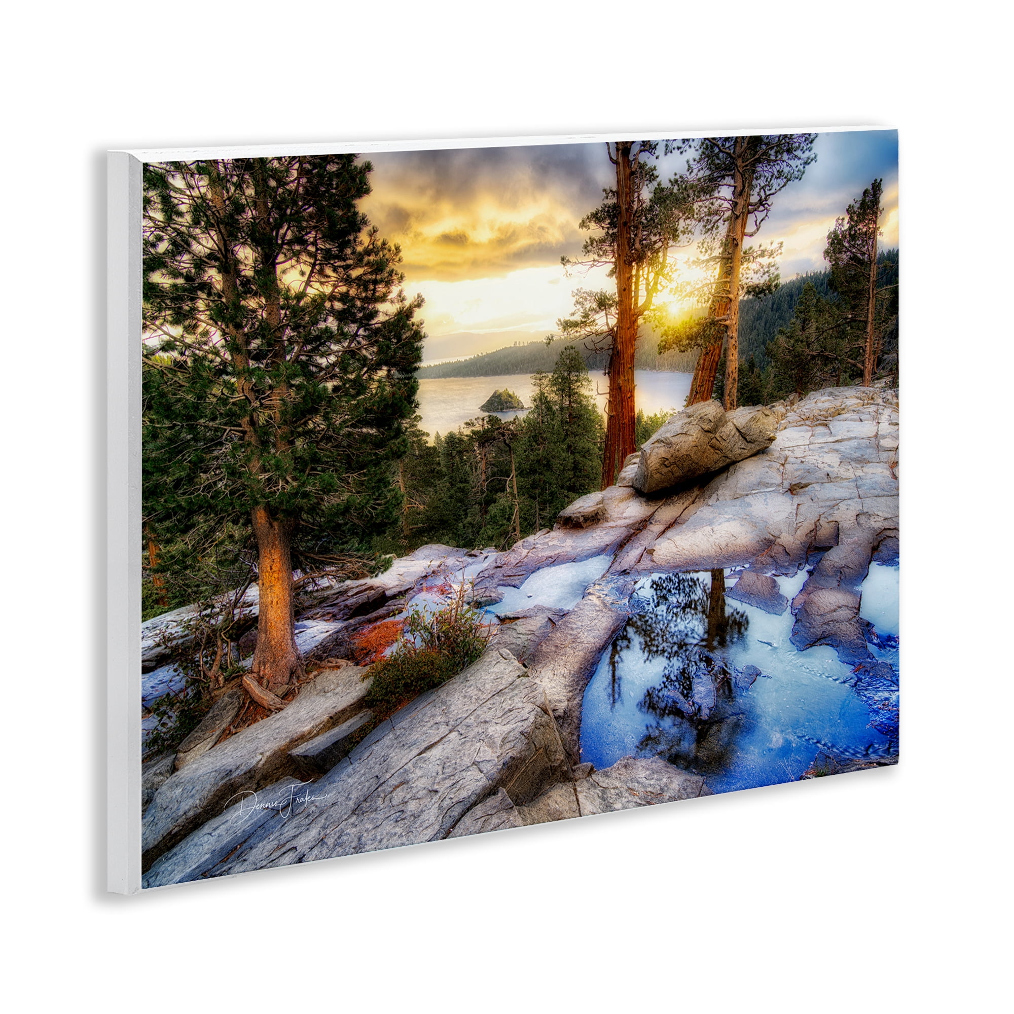 Stupell Industries Forest Cliff Landscape Landscape & Nature Painting Unframed Art Print Wall Art, 14 x 11