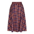 thumbnail image 3 of Felirenzacia Plaid Skirt for Girl & Women Mid Length Elastic Waist, 3 of 5