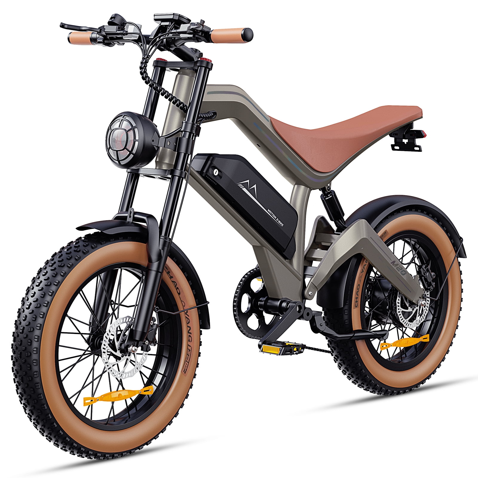 DYU M20 Adult All-Terrain Electric Bike, 100-mile range mountain bike, 28 mph top speed, 1500W peak motor, 48V 18Ah battery, UL 2849 certified