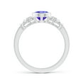 thumbnail image 2 of ANGARA Natural Bezel-Set 1.25 ct Tanzanite Ring with Diamonds in 14K White Gold for Women (Size-8x6mm) | December Birthstone, Anniversary, Jewelry Gift for Women | Natural Tanzanite Ring, 2 of 9