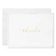 American Greetings Thank You Blank Stationery with Envelopes, Rose Gold (10-Count)