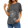 thumbnail image 4 of ZXSXSY Women Crew Neck Short Sleeve Dandelion Printed Top, 4 of 6