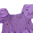 thumbnail image 4 of Toddler Baby Girls Floral Dress Puff Sleeve Flowy Smocked A Line Ruffle Summer Sundress, 4 of 11