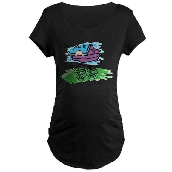 CafePress - See You In October Maternity T Shirt - Maternity Dark T-Shirt