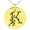 Gold, variant on Stainless Steel Letter K Initial Floral Monogram Engraved Small Medallion Circle Charm Pendant Necklace