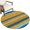 Blue, Orange, Gold, variant on Washable Round Rugs 3ft Teal Orange Striped Circle Rug Non-Slip Non-Shedding Low-Profile Abstract Vintage Watercolor Geometric Small Area Rug Carpet for Living Room Bedroom Dining Room Home Decor
