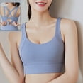 thumbnail image 2 of Hinvhai Women's Sports Underwear New Fall Yoga Wear Thin Running Back Training Shock-proof Vest Peach Breasted Bra On Clearance Blue 10(XL), 2 of 4