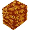 thumbnail image 4 of SKYSONIC Autumn Maple Leaf Cotton Washcloths Set of 2, Highly Absorbent Soft Fingertip Towel for Bathroom, Gym, Hotel and Spa, 12 x 12 Inch, 4 of 7
