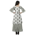 thumbnail image 2 of Moomaya Printed High Low Crop Top Kurti Palazzo Set Ethnic Indian Clothing Set For Womens, 2 of 8