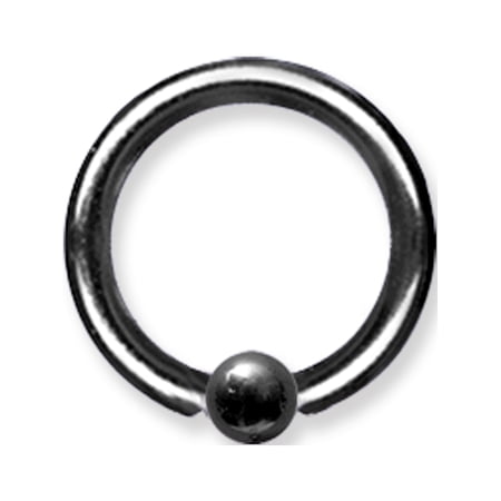 Designer Stainless Steel 12G (2Mm) 7/16 (12Mm) Dia W 4Mm Ball Black (Zr-Ds11) ( Made In China -Jewelry By Sweet Pea Creations
