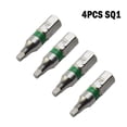 thumbnail image 1 of 4 Pcs Embouts de Tournevis Carrés 25 mm Tête Carrée Magnétique 6,35 mm Corps Hexagonal, 1 of 9