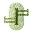 thumbnail image 1 of Under 10,Hooks/Hangers/Holders,Door Hanging Bag Key Hook, No Punch Strong Adhesive Hook, Rotatable Quadruple Hook, Stylish Water Ripple Pattern Storage Solution, | Plastic, Green-669 MIANHT, 1 of 7