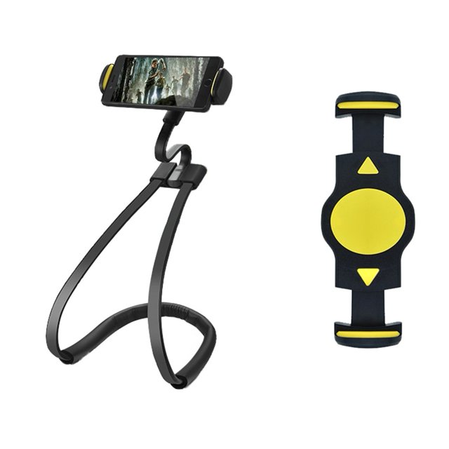 Support de Téléphone Réglable, Support Suspendu au Cou, Bureau de Stand Pliable avec Support Portable de Trou de Charge