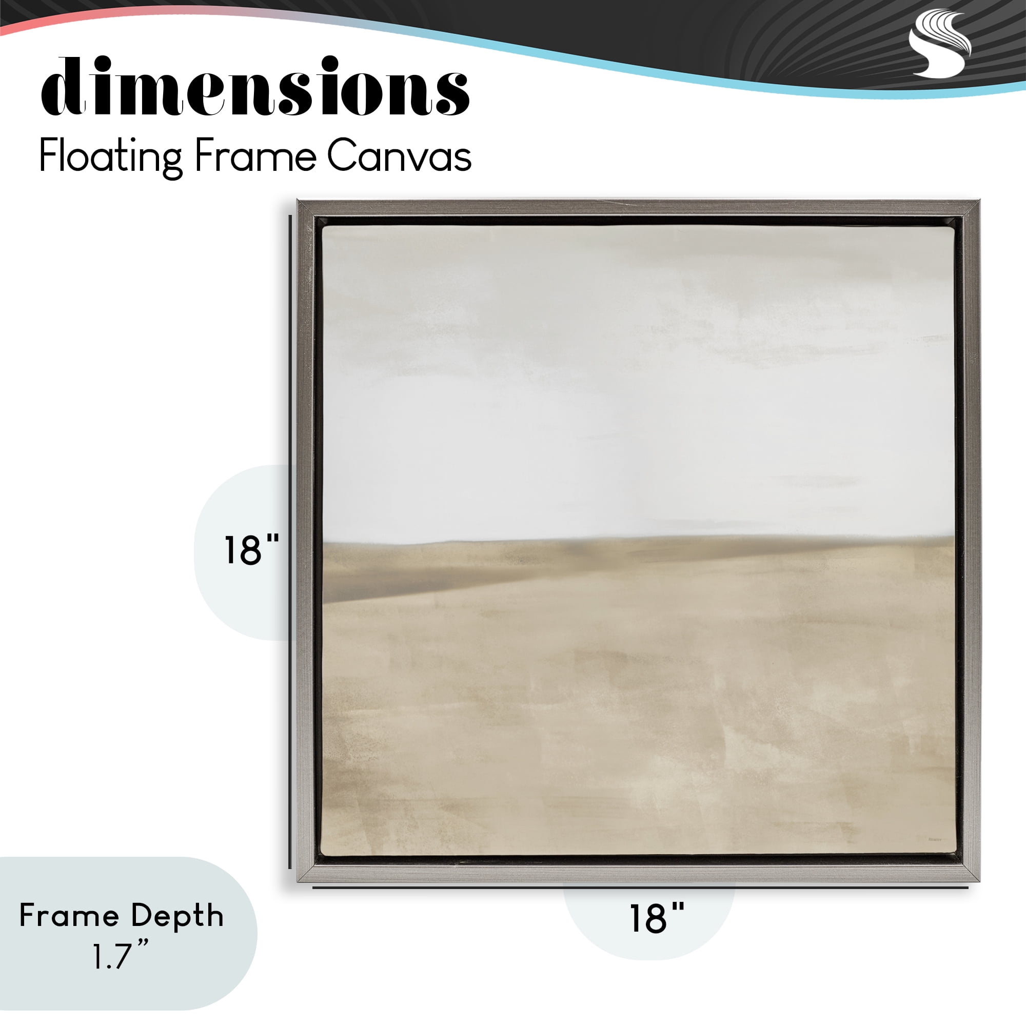 Stupell Industries Muted Smooth Hills Gray Framed Floater Canvas Wall Art, design by Dan Meneely