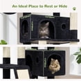 thumbnail image 6 of Globlazer 77" Large Cat Tree and Tower Condo for Indoor Cats with 6 Sisal Scratching Posts, 2 Condos, Dark Gray, 6 of 7