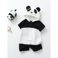 thumbnail image 3 of Bagilaanoe Toddler Baby Boy Girls One-pieces Short Sleeve Hooded Jumpsuit 3M 6M 9M 12M 18M 24M 3T Kids Romper Casual Clothing, 3 of 8