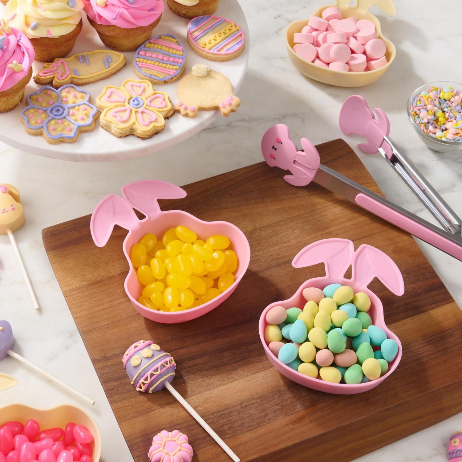 Way to Celebrate 2-Piece Prep and Candy Bowl Set, Bunny Rabbit, Pink