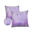 thumbnail image 2 of Outdoor Throw Pillow Cover Spring Watercolor Purple Lavender Waterproof Cushion Covers 2 Pack Farm Garden Art on Buffalo Plaid Pillow Cases Home Decoration for Patio Garden Couch Sofa, 2 of 7