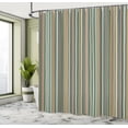 thumbnail image 4 of Ambesonne Geometric Shower Curtain, Retro Wavy Striped Lines, 69"Wx84"L, Peacock Green, 4 of 4
