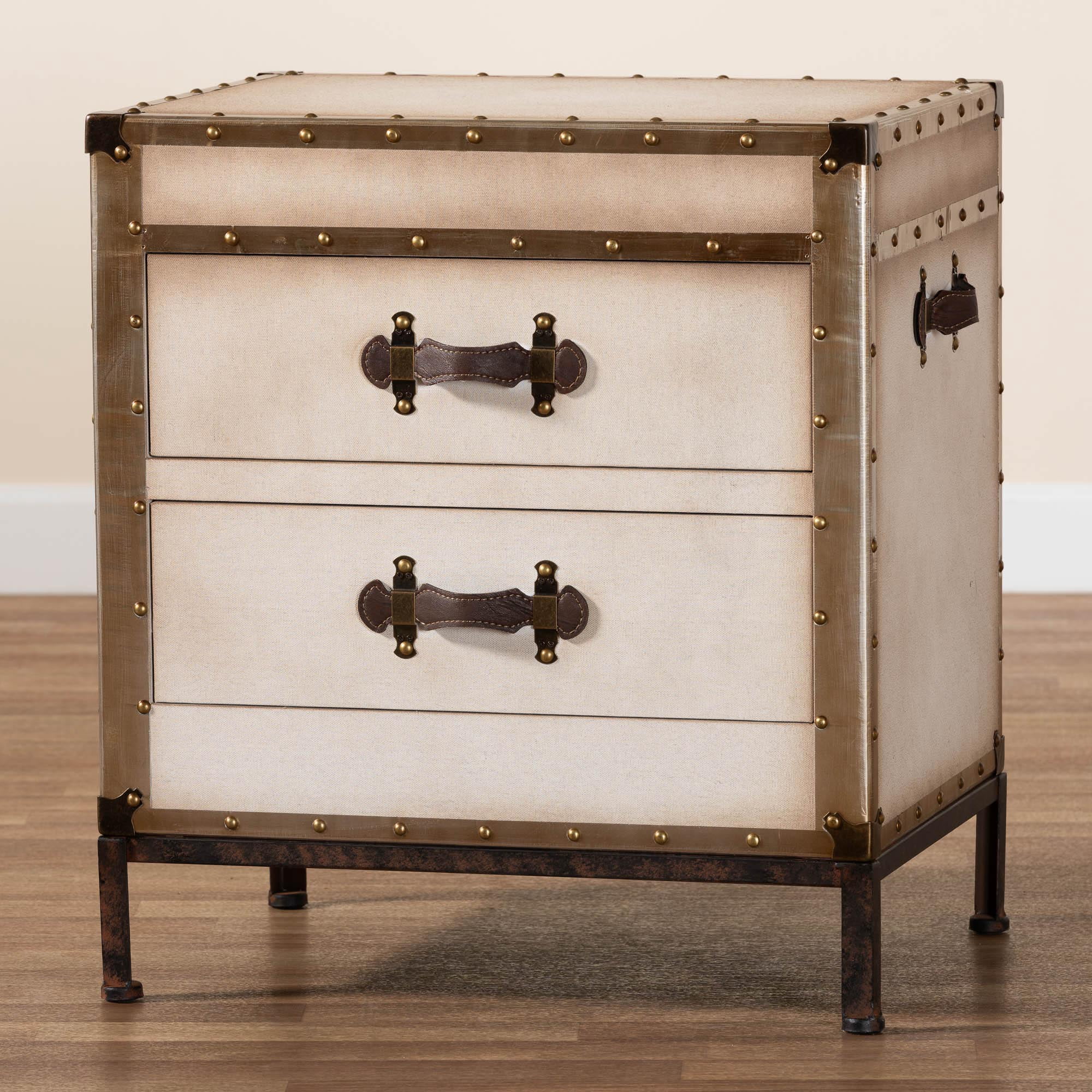 Baxton Studio Laura Vintage Trunk, 2-Drawer, Coffee