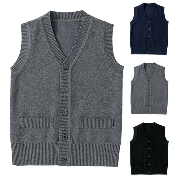 Cropped Sweater Oversized Cotton Toddler Baby Boys Girls Vest Solid V-Neck Sleeveless Pullover Top Winter Warm Cozy 𝗨niforms Sweater