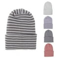 thumbnail image 5 of Soft Cotton Headwrap Newborn Hospital Cap Infant Striped Fetal Hat Baby Boy Girl Hat Beanie Hat PINK, 5 of 8