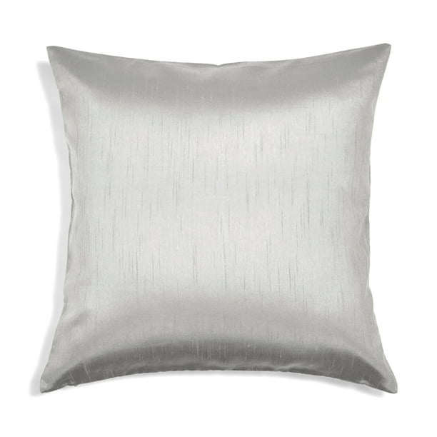 Aiking Home Solid Faux Silk Euro Sham / Pillow Cover 26 by 26 Silver