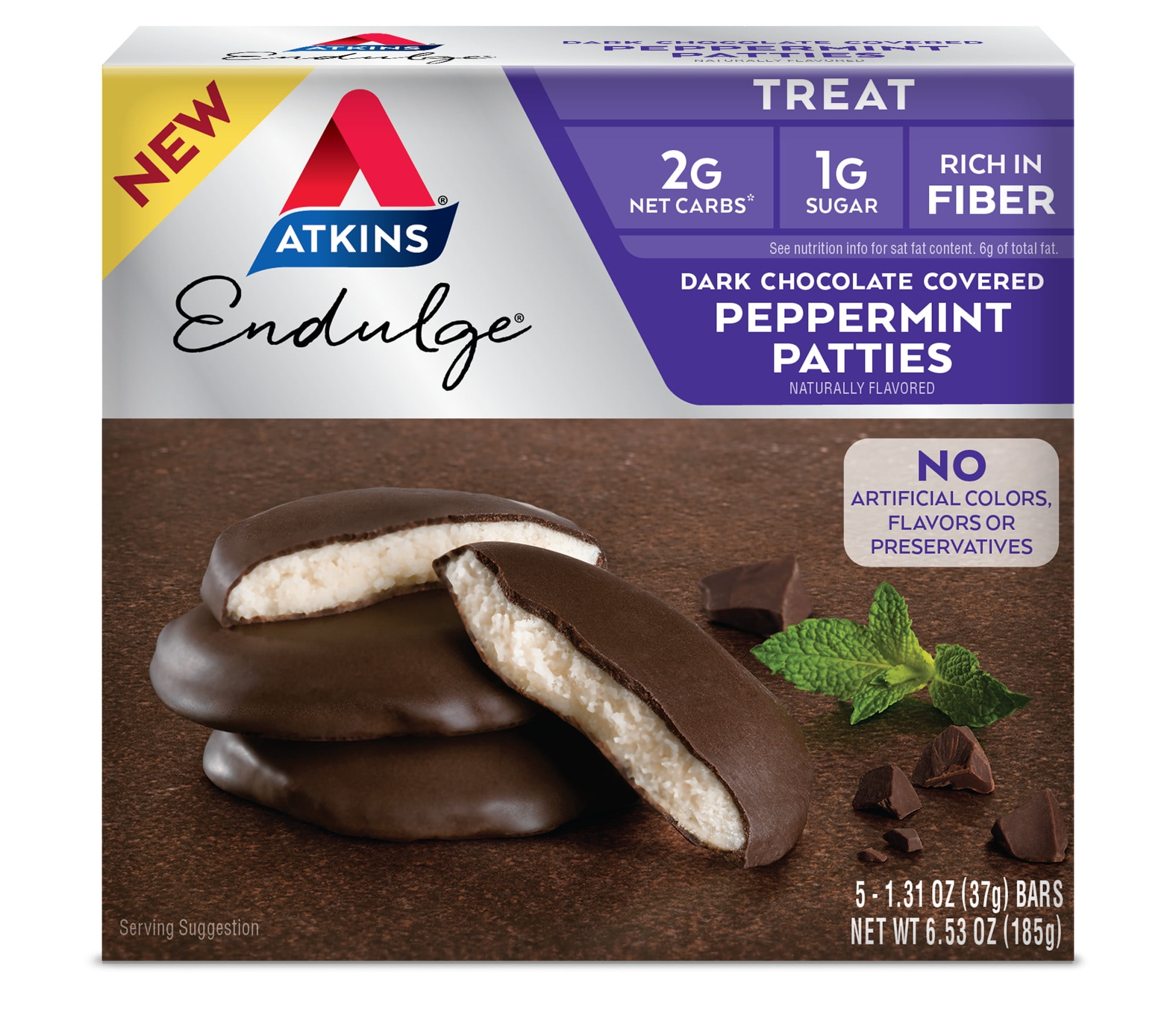 Atkins Endulge Treat, Peppermint Pattie, Keto Friendly, 5 Count