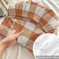 thumbnail image 4 of Queen Size Fitted Sheet Set - Dark Orange Checkered 3 Piece Bedding Sets 16" Deep Pocket Fitted Sheet with 2 Pillowcases, Fall Farmhouse Buffalo Plaid Linen Brushed Microfiber Hotel Luxury Bed Sheets, 4 of 9