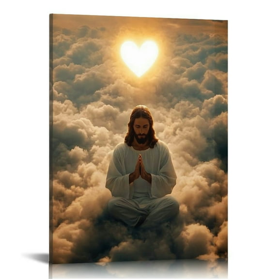 Jesus Christ Canvas Wall Art Print, Jesus Canvas Wall Art, Vintage Christian Wall Decor for Home, Church, Office, Living & Prayer Room | Perfect Inspirational Faith Gift Framed