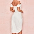 thumbnail image 6 of Women's Off Shoulder Wrap Short Sleeve Ruched Dress - L, 6 of 7