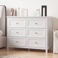 thumbnail image 5 of DIYART 6 Drawer Dresser for Bedroom, 41" Wide Large Chest of Drawers with Golden Handles, Modern Modern Bedroom Storage Dresser for Closet and Living Room, White, 5 of 7