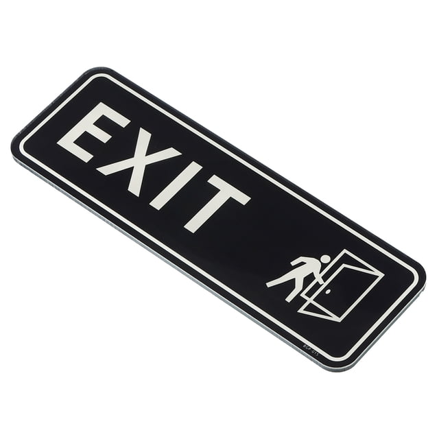 Unique Bargains EXIT Sign 9'x3' Self Adhesive Door Sticker Mounting Strip Black