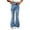 Blue, variant on KAUOD Girls Cute Vintage Flare Jeans Heart Ripped Bell-Bottom Denim Pants Teen Kids High Waist Skinny Jeans with Pockets