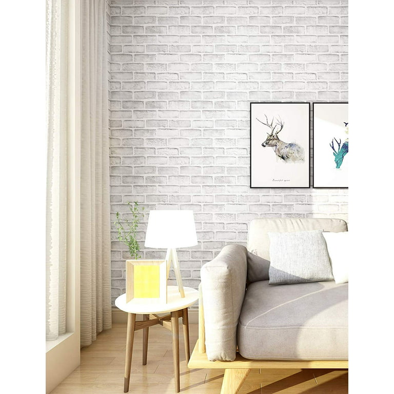 Silver Grey 3D Foam Brick Wallpaper Wall Panels Peel Stick by Poppap Tiles  - China XPE Wallpaper, Wall Paper