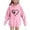 Pink A4, variant on Hrsba Girls Boys Hooded Sweatshirt Hooded Shirt Jacket Unisex Fall Winter Top Long Sleeve Raglan Sleeve Hooded Sweatshirt for 5-15 Years Kids Winter Heart Print with Pockets