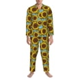 thumbnail image 3 of Uemuo Sunflowers Pattern 2-Piece Loungewear Set - Men’s Soft Sleepwear, Cozy Winter PJs, Comfy Sleep Set-Small, 3 of 7