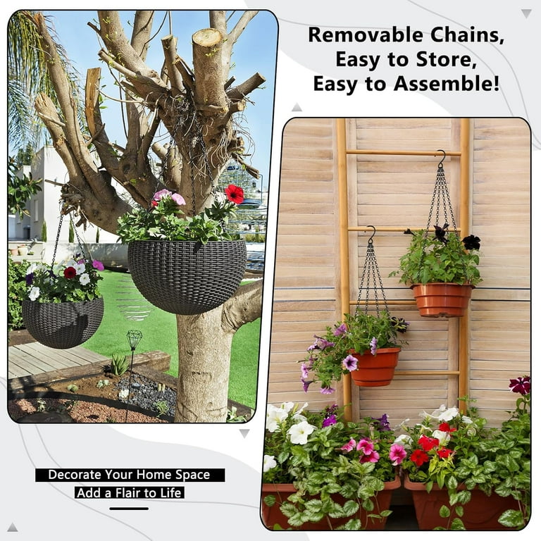 Long Hanging Chains for Plants Flower Pot Basket Chains with Hooks 4 Point Replacement Chain Hangers for Lanterns, Bird Feeders, Planters and Other