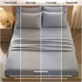 thumbnail image 4 of Lux Decor Queen Size Bed Sheets - 6 Piece Ultra-Soft Microfiber Sheets Set, Deep Pocket Fitted Sheet, Flat Sheet & 4 Pillowcases, Breathable Hotel Luxury, OEKO-TEX Certified, Dark Grey, 4 of 10
