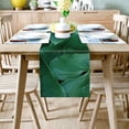 thumbnail image 2 of Table Runner Dresser Scarves 72 Inch Long, Rustic Green Leaves Summer Tropical Plant Linen Dining Table Runners Farm Country Style Tabletop Scarf for Wedding Holiday Party Kitchen, 2 of 7