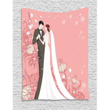 Wedding Decorations Tapestry Bride And Groom Getting Married