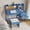 Blue, variant on Kicctian Kids Desk and Chair Set – Adjustable Desktop, Hutch, Cork Board, Storage Drawer, Padded Stool,Pink