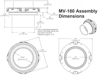 MV-180 Magnetic Dryer Vent Coupling (Silver)